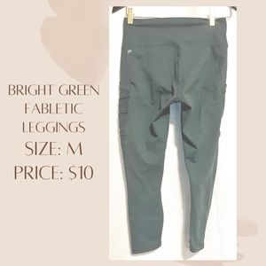 Fabletics leggings green color. Perfect for workouts. comfortable & breathable